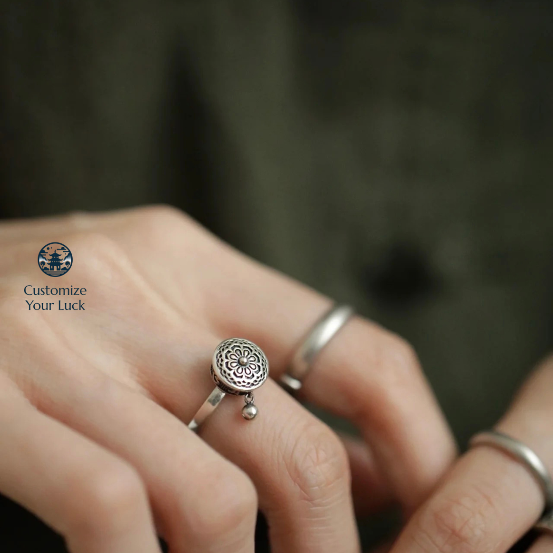 Prayer Wheel Good Luck Get Rich Ring