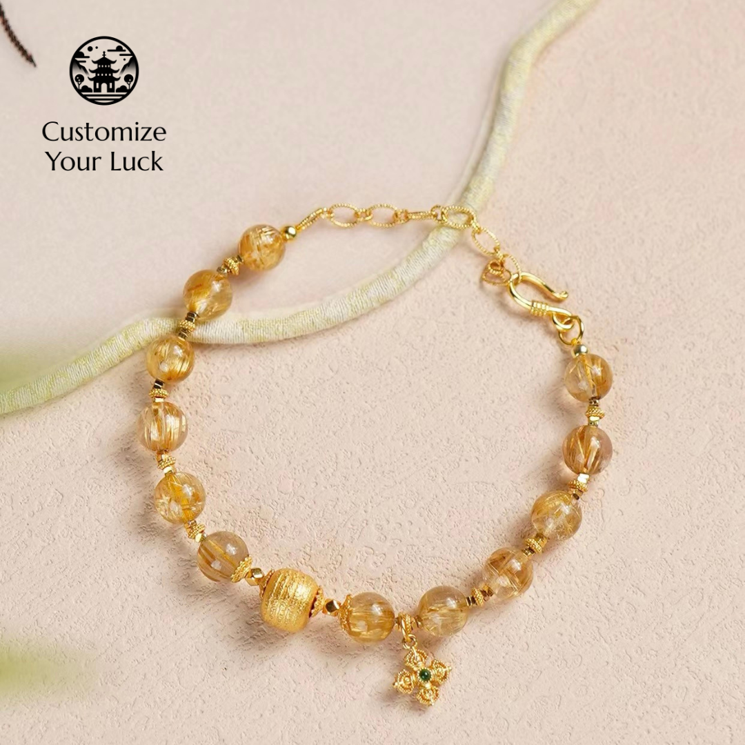 God of Wealth CaiShen Citrine More Money Fortune Bracelet