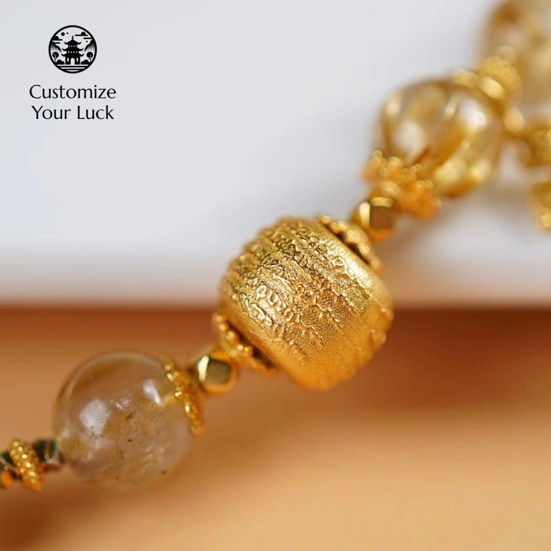 God of Wealth CaiShen Citrine More Money Fortune Bracelet