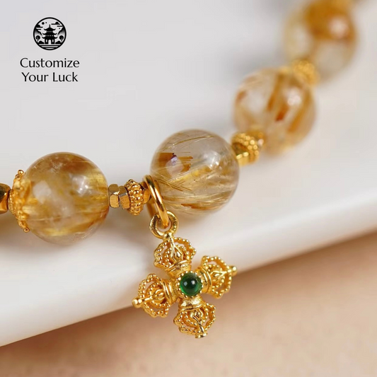 God of Wealth CaiShen Citrine More Money Fortune Bracelet