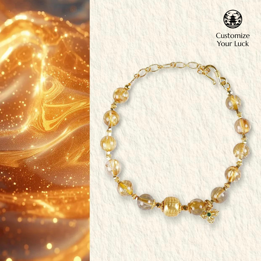 God of Wealth CaiShen Citrine More Money Fortune Bracelet